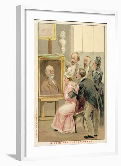 Group of People Studying a Painting-null-Framed Giclee Print