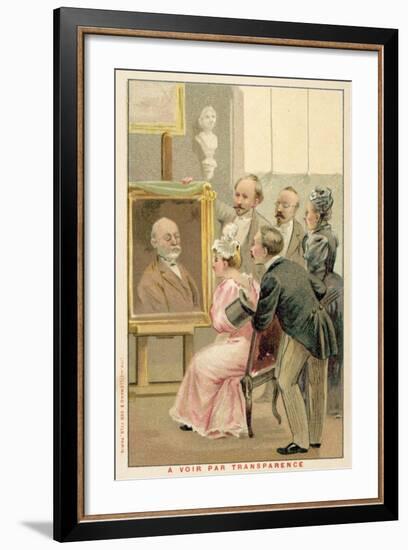 Group of People Studying a Painting-null-Framed Giclee Print