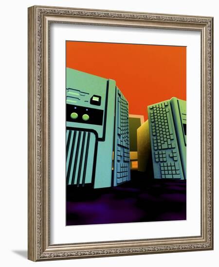 Group of Personal Computers, Artwork-Christian Darkin-Framed Photographic Print