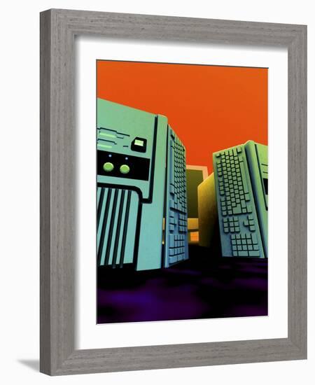 Group of Personal Computers, Artwork-Christian Darkin-Framed Photographic Print