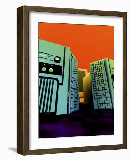 Group of Personal Computers, Artwork-Christian Darkin-Framed Photographic Print