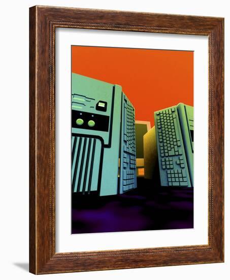 Group of Personal Computers, Artwork-Christian Darkin-Framed Photographic Print