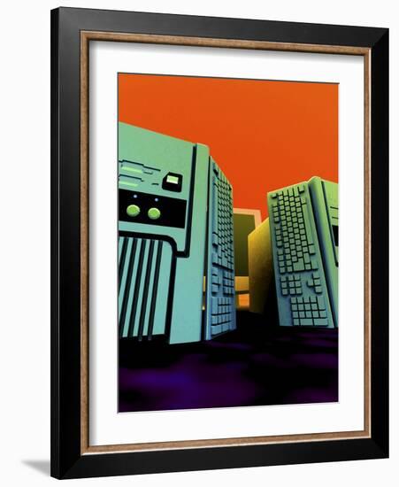 Group of Personal Computers, Artwork-Christian Darkin-Framed Photographic Print