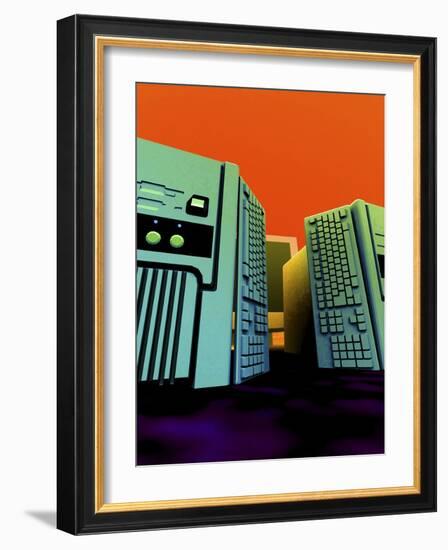 Group of Personal Computers, Artwork-Christian Darkin-Framed Photographic Print