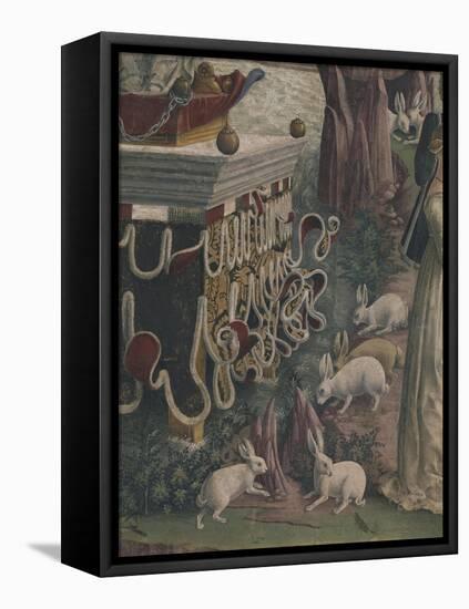 Group of Rabbits, Symbol of Fertility, Detail from Triumph of Venus, Scene from Month of April-Francesco del Cossa-Framed Premier Image Canvas