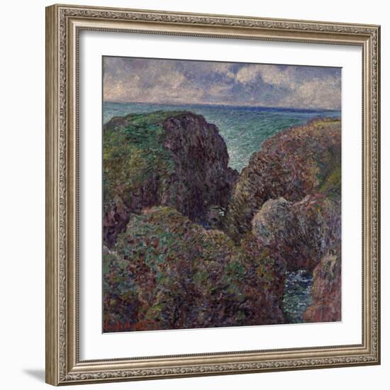 Group of Rocks at Port-Goulphar (Bloc de Rochers à Port-Goulphar). 1887-Claude Monet-Framed Giclee Print