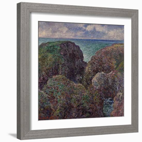 Group of Rocks at Port-Goulphar (Bloc de Rochers à Port-Goulphar). 1887-Claude Monet-Framed Giclee Print