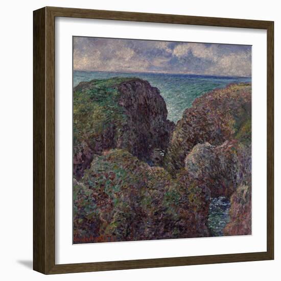 Group of Rocks at Port-Goulphar (Bloc de Rochers à Port-Goulphar). 1887-Claude Monet-Framed Giclee Print