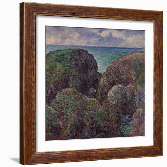 Group of Rocks at Port-Goulphar (Bloc de Rochers à Port-Goulphar). 1887-Claude Monet-Framed Giclee Print