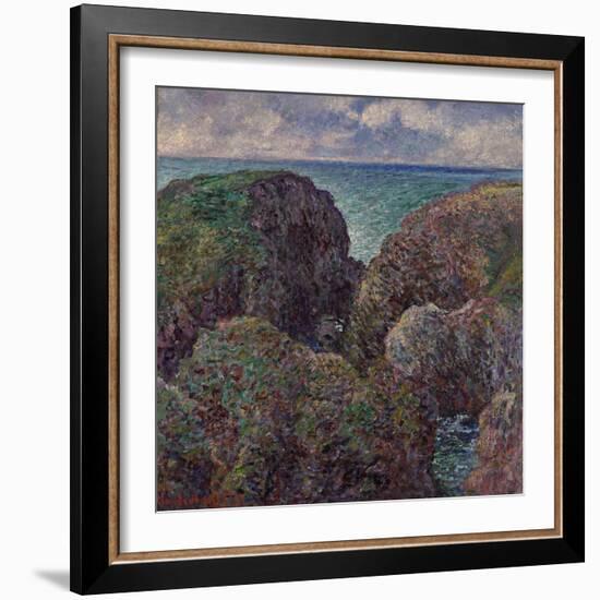 Group of Rocks at Port-Goulphar (Bloc de Rochers à Port-Goulphar). 1887-Claude Monet-Framed Giclee Print