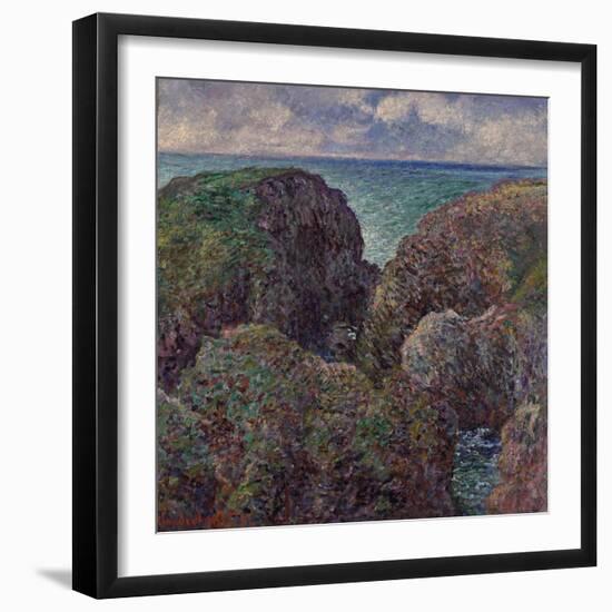 Group of Rocks at Port-Goulphar (Bloc de Rochers à Port-Goulphar). 1887-Claude Monet-Framed Giclee Print