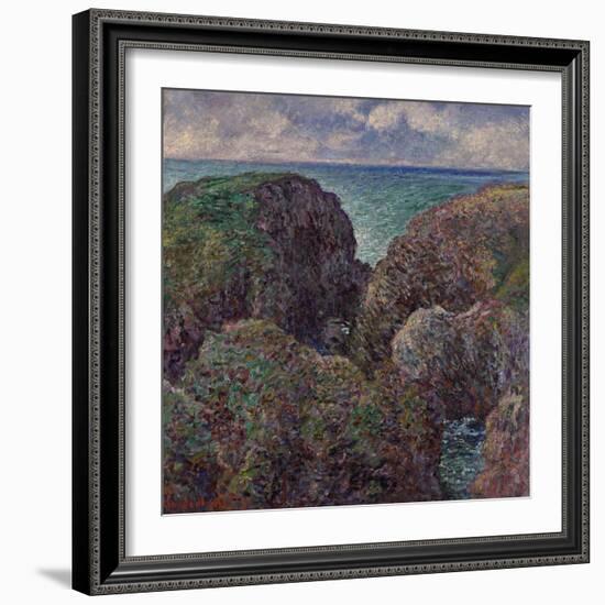 Group of Rocks at Port-Goulphar (Bloc de Rochers à Port-Goulphar). 1887-Claude Monet-Framed Giclee Print