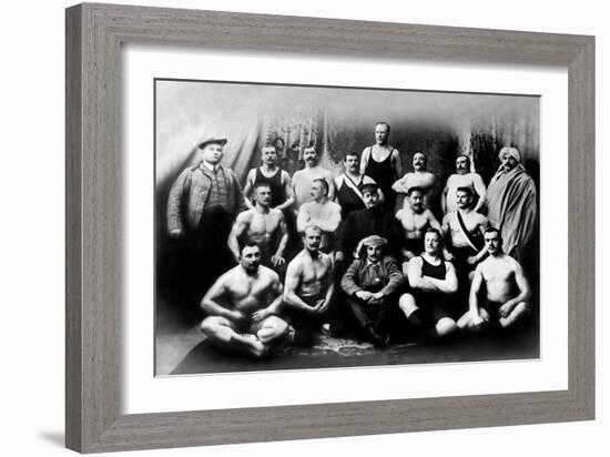 Group of Russian Wrestlers-null-Framed Art Print