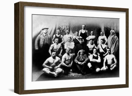 Group of Russian Wrestlers-null-Framed Art Print