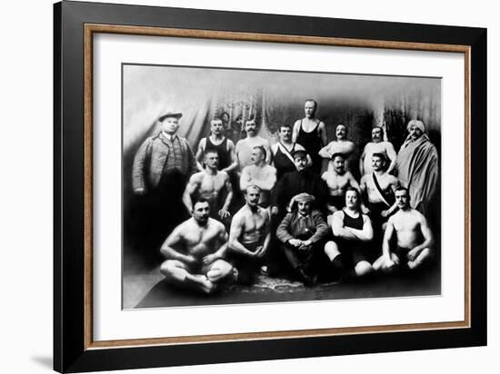 Group of Russian Wrestlers-null-Framed Art Print