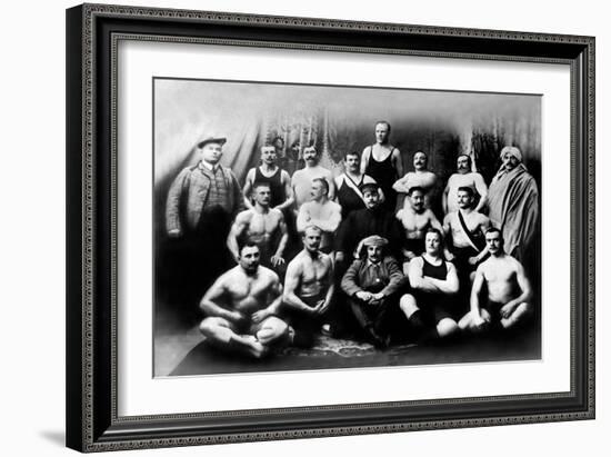 Group of Russian Wrestlers-null-Framed Art Print