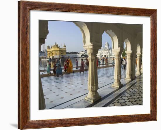 Group of Sikh Women Pilgrims Walking Around Holy Pool, Golden Temple, Amritsar, Punjab State, India-Eitan Simanor-Framed Photographic Print