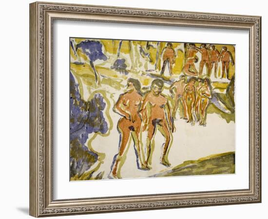 Group of Swimmers, 1909-Ernst Ludwig Kirchner-Framed Giclee Print