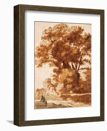 Group of Trees and Resting Sheperd, 1630S-Claude Lorraine-Framed Giclee Print