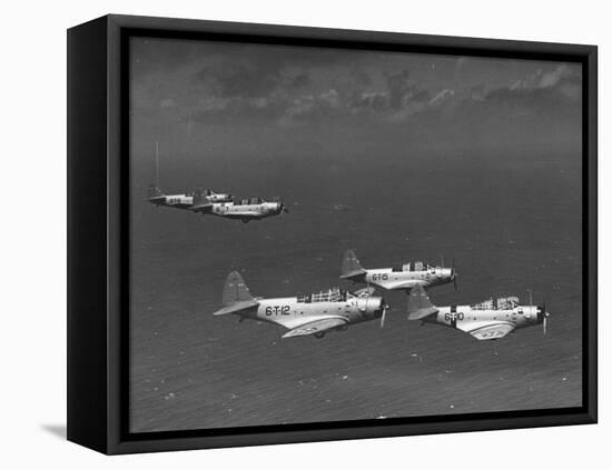 Group of Us Navy Bombers Flying in Formation-Carl Mydans-Framed Premier Image Canvas