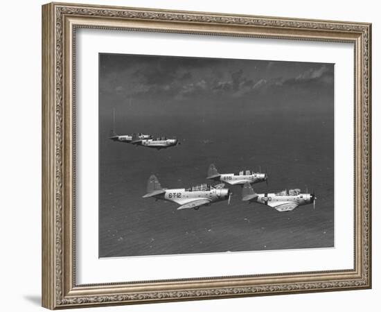 Group of Us Navy Bombers Flying in Formation-Carl Mydans-Framed Photographic Print