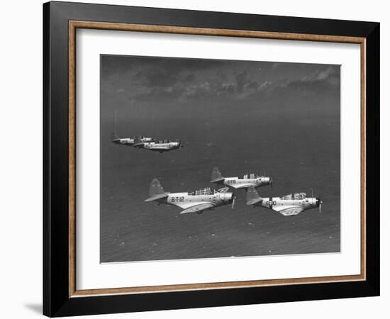 Group of Us Navy Bombers Flying in Formation-Carl Mydans-Framed Photographic Print