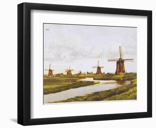 Group of Windmills at Schermenpolder Netherlands-null-Framed Photographic Print