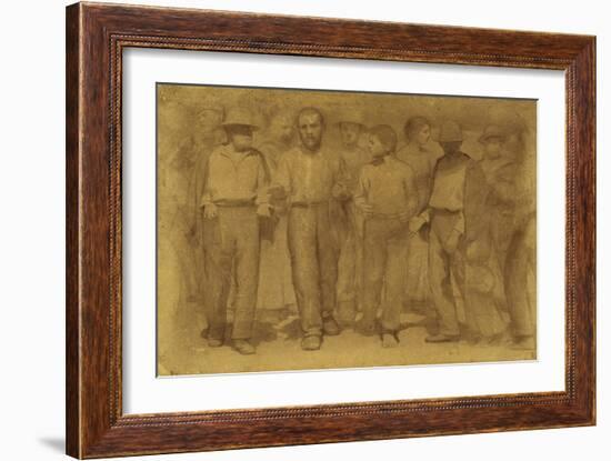 Group of Workers, Study for Fourth State, Circa 1898-Giuseppe Pellizza da Volpedo-Framed Giclee Print