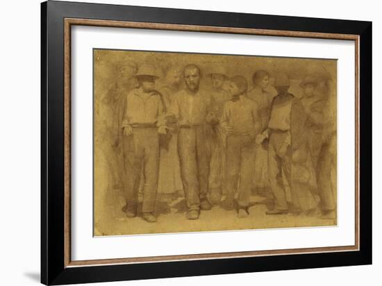Group of Workers, Study for Fourth State, Circa 1898-Giuseppe Pellizza da Volpedo-Framed Giclee Print