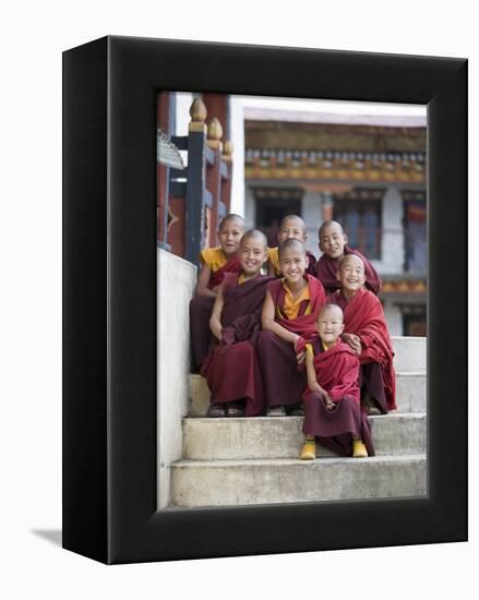 Group of Young Buddhist Monks, Karchu Dratsang Monastery, Jankar, Bumthang, Bhutan-Angelo Cavalli-Framed Premier Image Canvas