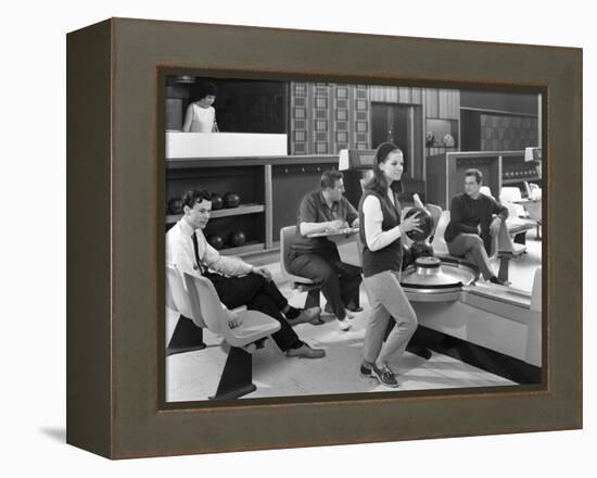 Group of Young People at Silver Blades Bowling Alley, Sheffield, South Yorkshire, 1965-Michael Walters-Framed Premier Image Canvas