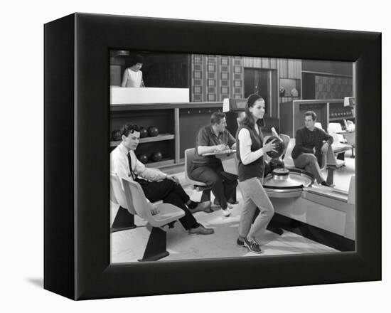 Group of Young People at Silver Blades Bowling Alley, Sheffield, South Yorkshire, 1965-Michael Walters-Framed Premier Image Canvas