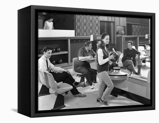 Group of Young People at Silver Blades Bowling Alley, Sheffield, South Yorkshire, 1965-Michael Walters-Framed Premier Image Canvas