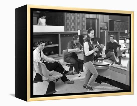 Group of Young People at Silver Blades Bowling Alley, Sheffield, South Yorkshire, 1965-Michael Walters-Framed Premier Image Canvas