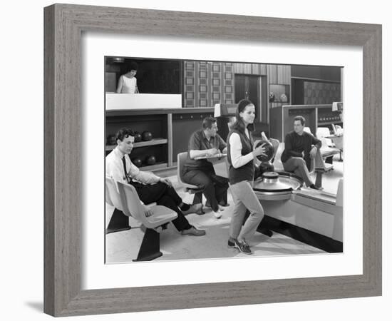 Group of Young People at Silver Blades Bowling Alley, Sheffield, South Yorkshire, 1965-Michael Walters-Framed Photographic Print