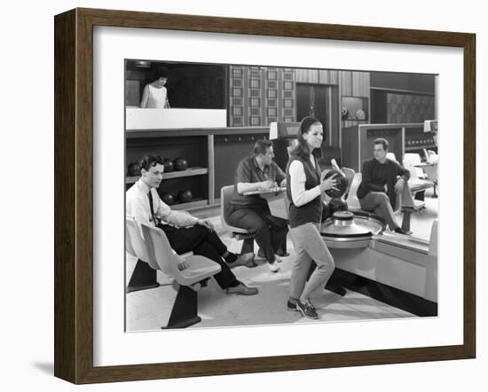 Group of Young People at Silver Blades Bowling Alley, Sheffield, South Yorkshire, 1965-Michael Walters-Framed Photographic Print