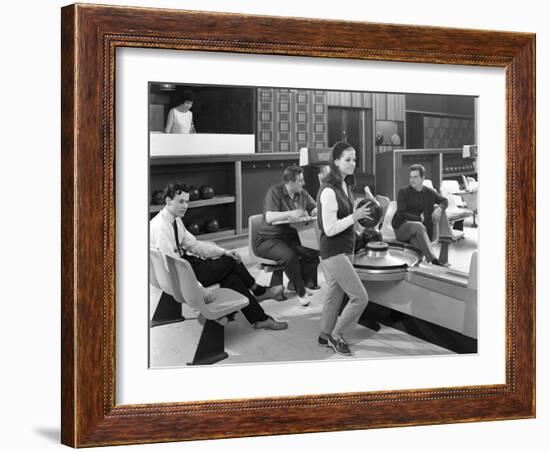 Group of Young People at Silver Blades Bowling Alley, Sheffield, South Yorkshire, 1965-Michael Walters-Framed Photographic Print