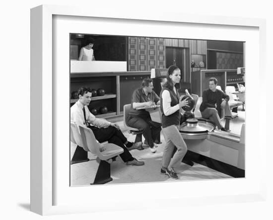 Group of Young People at Silver Blades Bowling Alley, Sheffield, South Yorkshire, 1965-Michael Walters-Framed Photographic Print