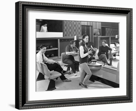 Group of Young People at Silver Blades Bowling Alley, Sheffield, South Yorkshire, 1965-Michael Walters-Framed Photographic Print