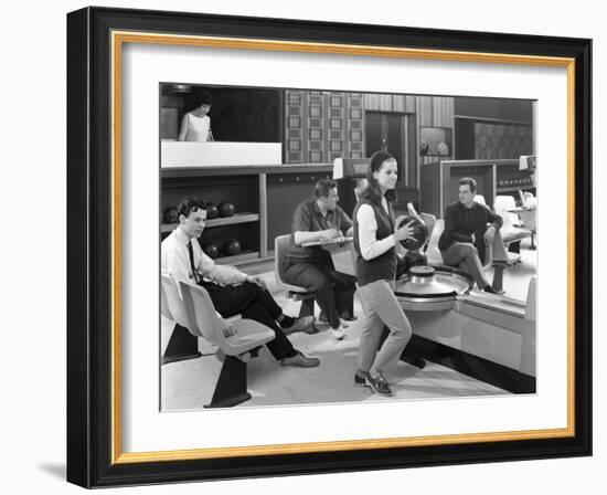 Group of Young People at Silver Blades Bowling Alley, Sheffield, South Yorkshire, 1965-Michael Walters-Framed Photographic Print