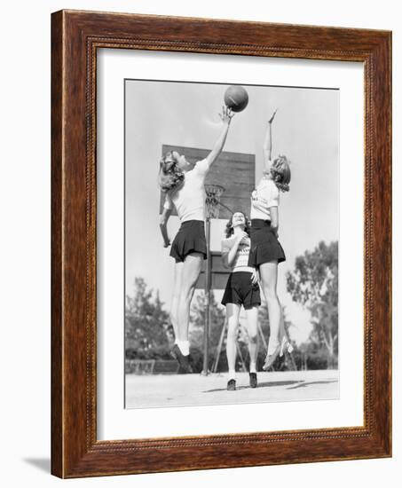 Group of Young Woman Playing Basketball-null-Framed Photo