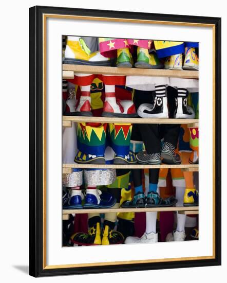 Group Photo of Clowns' Shoes at a Week Long Latin American Clown Convention in Mexico City-null-Framed Photographic Print