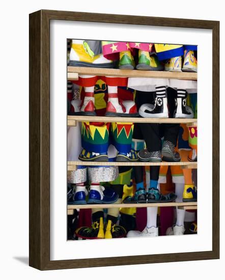 Group Photo of Clowns' Shoes at a Week Long Latin American Clown Convention in Mexico City-null-Framed Photographic Print