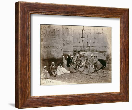 Group photograph in the Hall of Columns, Karnak, Egypt, 1862-Francis Bedford-Framed Giclee Print