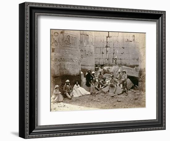 Group photograph in the Hall of Columns, Karnak, Egypt, 1862-Francis Bedford-Framed Giclee Print