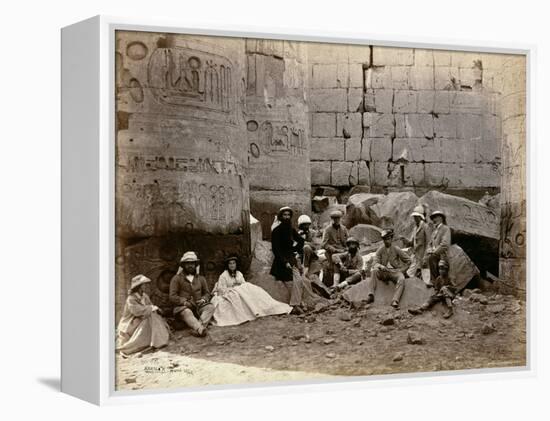 Group Photograph in the Hall of Columns, Karnak, Thebes, 1862-Francis Bedford-Framed Premier Image Canvas