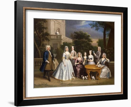 Group Portrait of a Family, in the Grounds of a Country House-Benjamin Ferrers-Framed Giclee Print