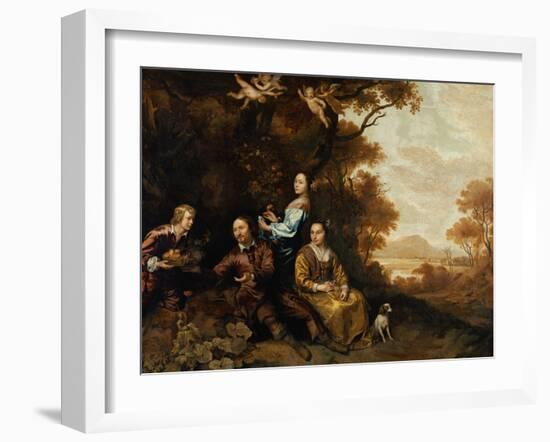 Group Portrait of a Gentleman, His Wife and Daughter-Jan Mytens-Framed Giclee Print