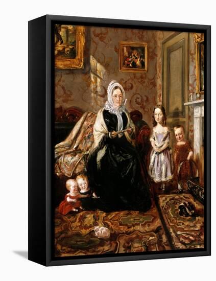 Group Portrait of Henry Clark's Mother-In-Law, Mrs Davies, and Four of His Children in the Drawing-William Holman Hunt-Framed Premier Image Canvas