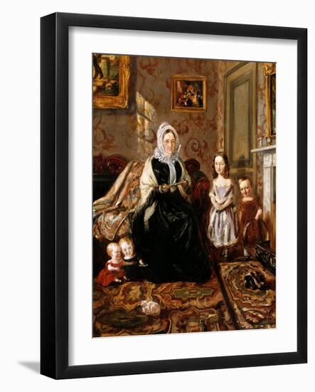 Group Portrait of Henry Clark's Mother-In-Law, Mrs Davies, and Four of His Children in the Drawing-William Holman Hunt-Framed Giclee Print